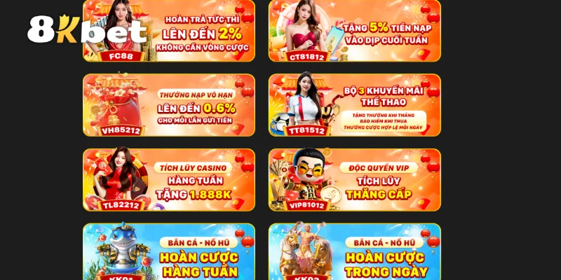 Các khuyến mãi Casino 8kbet tạo vốn tốt cho người chơi